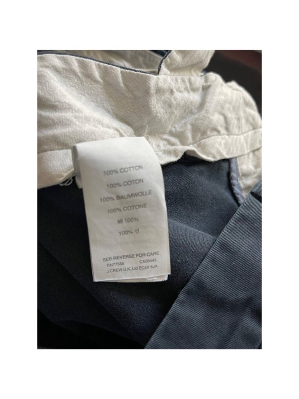 J. Crew Bowery Classic Fit Mens Flat Front Chinos 34x30 Navy - Picture 10 of 13